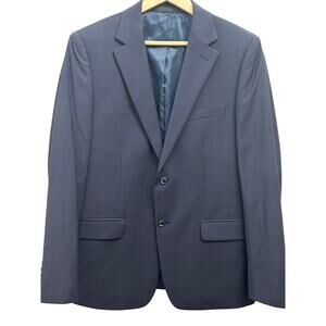 Calvin Klein Skinny Fit Wool Navy Blue Blazer 42R Stretch Modern